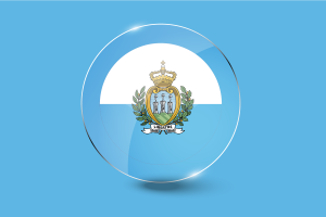San Marino Flag Glossy Round Button flag