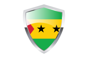 São Tomé Flag with Pointed Triangular Shield flag