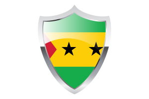 São Tomé Flag with Medieval Heater Shield flag