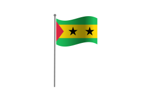 Waving Flag of São Tomé flag