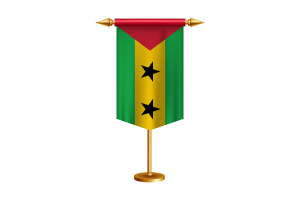 São Tomé Flag Illustration with Stand flag