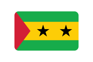 São Tomé Flag Triangle Rounded Shape flag