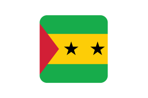 São Tomé Flag Square Rounded Shape flag