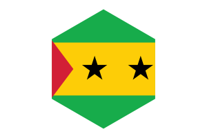 São Tomé Flag Hexagon Shape flag