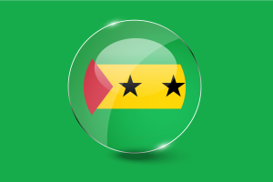 São Tomé Flag Glossy Round Button flag