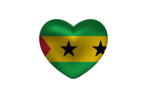 Love of São Tomé Heart Shape flag