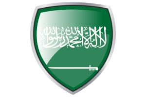 Saudi Arabia Flag Couche Heraldic Shield flag