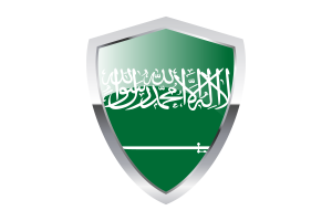 Saudi Arabia Flag with Pointed Triangular Shield flag