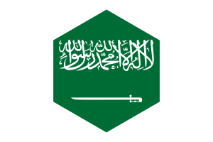 Saudi Arabia Flag Hexagon Shape flag