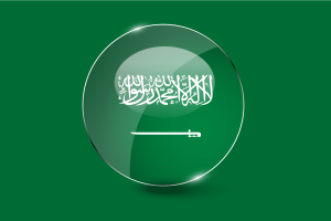 Saudi Arabia Flag Glossy Round Button flag
