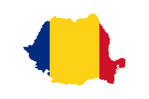 Romania Map with Flag flag