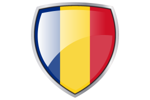 Romania Flag Couche Heraldic Shield flag