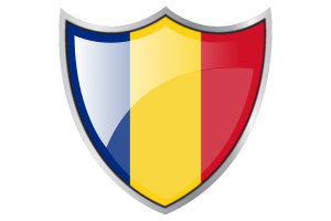 Shield with Flag of Romania flag