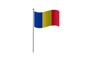 Waving Flag of Romania flag