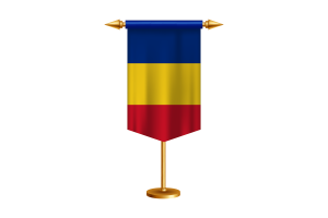 Romania Flag Illustration with Stand flag
