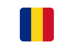 Romania Flag Square Rounded Shape flag