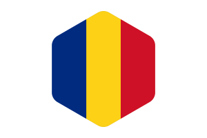 Romania Flag Rounded Hexagon Shape flag