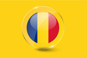 Romania Flag Glossy Round Button flag