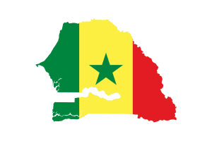 Senegal Map with Flag flag