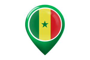 Senegal Flag Map Pin Icon flag