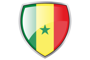Senegal Flag Couche Heraldic Shield flag