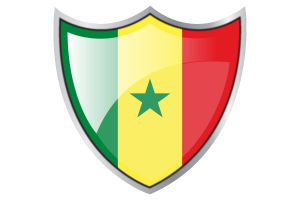 Shield with Flag of Senegal flag