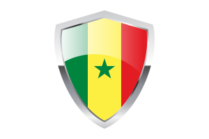 Senegal Flag with Pointed Triangular Shield flag