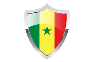 Senegal Flag with Medieval Heater Shield flag