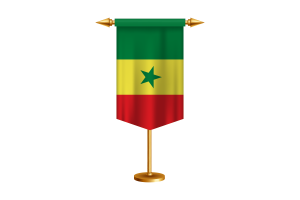 Senegal Flag Illustration with Stand flag