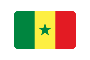 Senegal Flag Triangle Rounded Shape flag