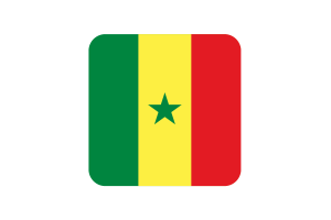Senegal Flag Square Rounded Shape flag