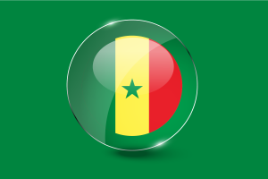 Senegal Flag Glossy Round Button flag