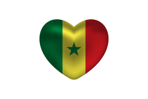 Love of Senegal Heart Shape flag