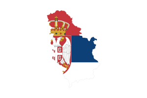 Serbia Map with Flag flag