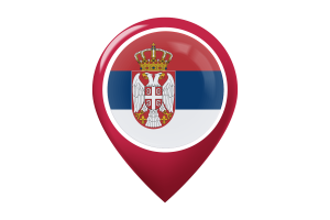Serbia Flag Map Pin Icon flag