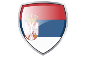 Serbia Flag Couche Heraldic Shield flag
