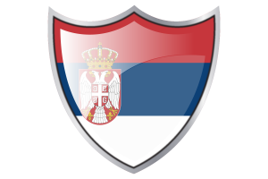 Shield with Flag of Serbia flag