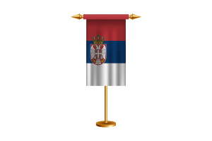 Serbia Ceremonial Flag Vector Free flag