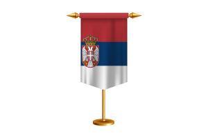 Serbia Flag Illustration with Stand flag