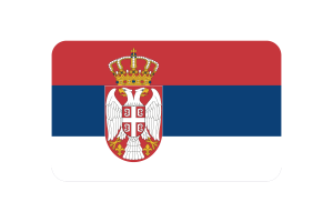 Serbia Flag Triangle Rounded Shape flag