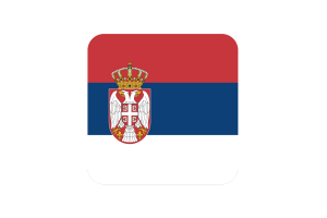 Serbia Flag Square Rounded Shape flag
