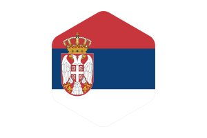Serbia Flag Rounded Hexagon Shape flag