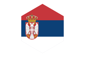 Serbia Flag Hexagon Shape flag