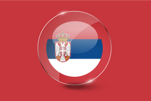 Serbia Flag Glossy Round Button flag