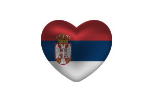 Love of Serbia Heart Shape flag