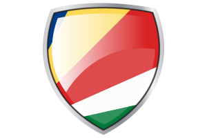 Seychelles Flag Couche Heraldic Shield flag