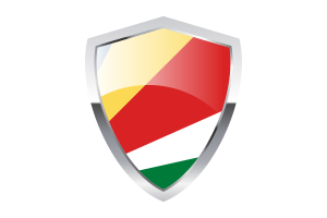 Seychelles Flag with Pointed Triangular Shield flag