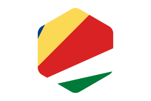 Seychelles Flag Rounded Hexagon Shape flag