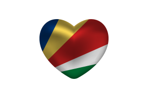 Love of Seychelles Heart Shape flag