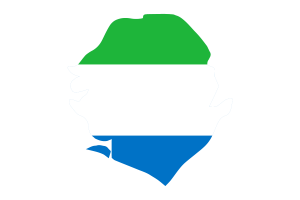 Sierra Leone Map with Flag flag
